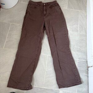 forever 21 brown wide leg jeans